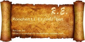 Ronchetti Erzsébet névjegykártya